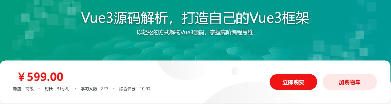 Vue3源码解析，打造自己的Vue3框架 - 带源码课件