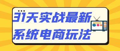 31天实战最新系统电商玩法