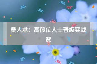 贵人术：高段位人士晋级实战课