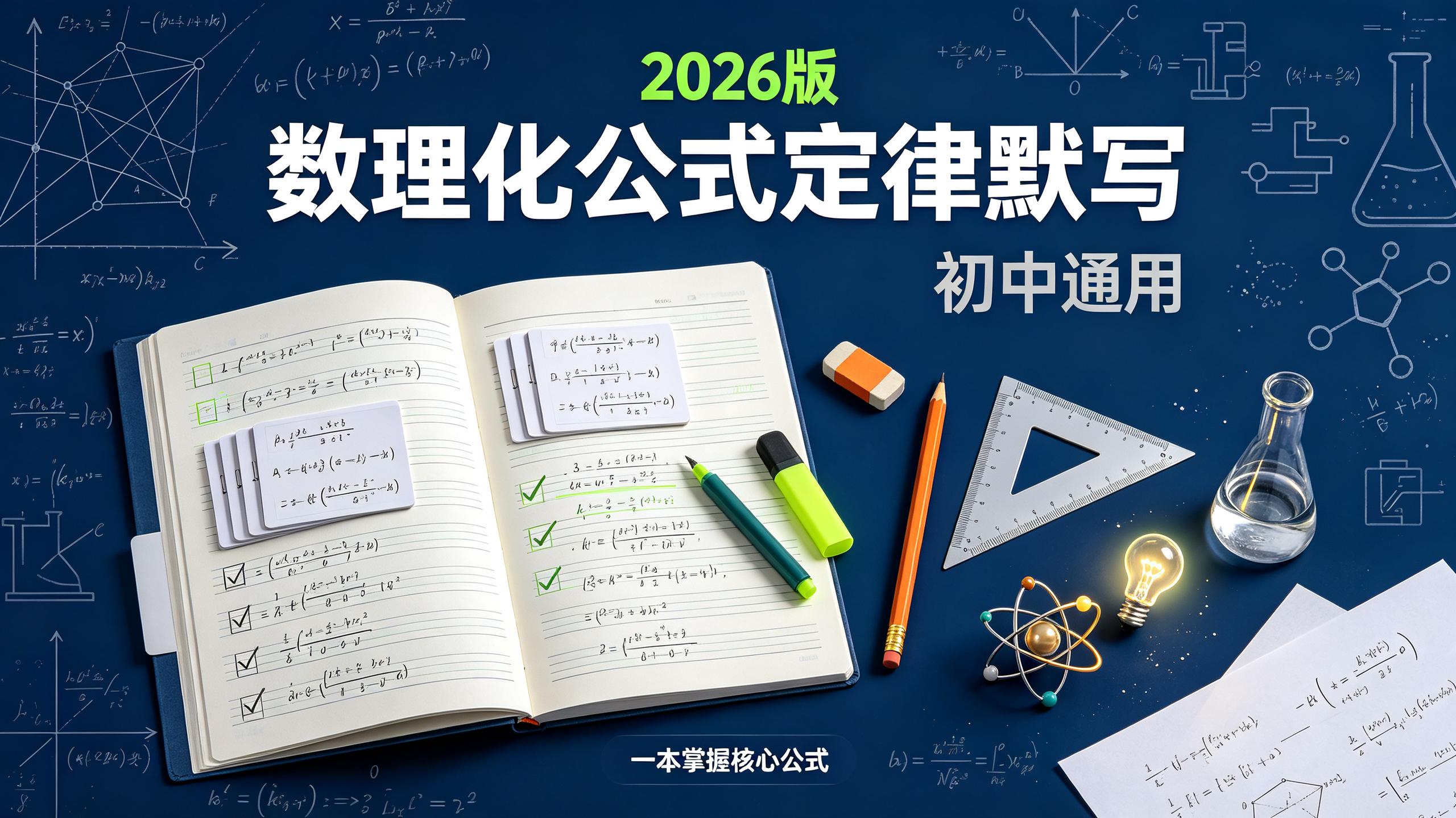 2026版《一本初中数理化公式定律默写》插图 2026版《一本初中数理化公式定律默写》