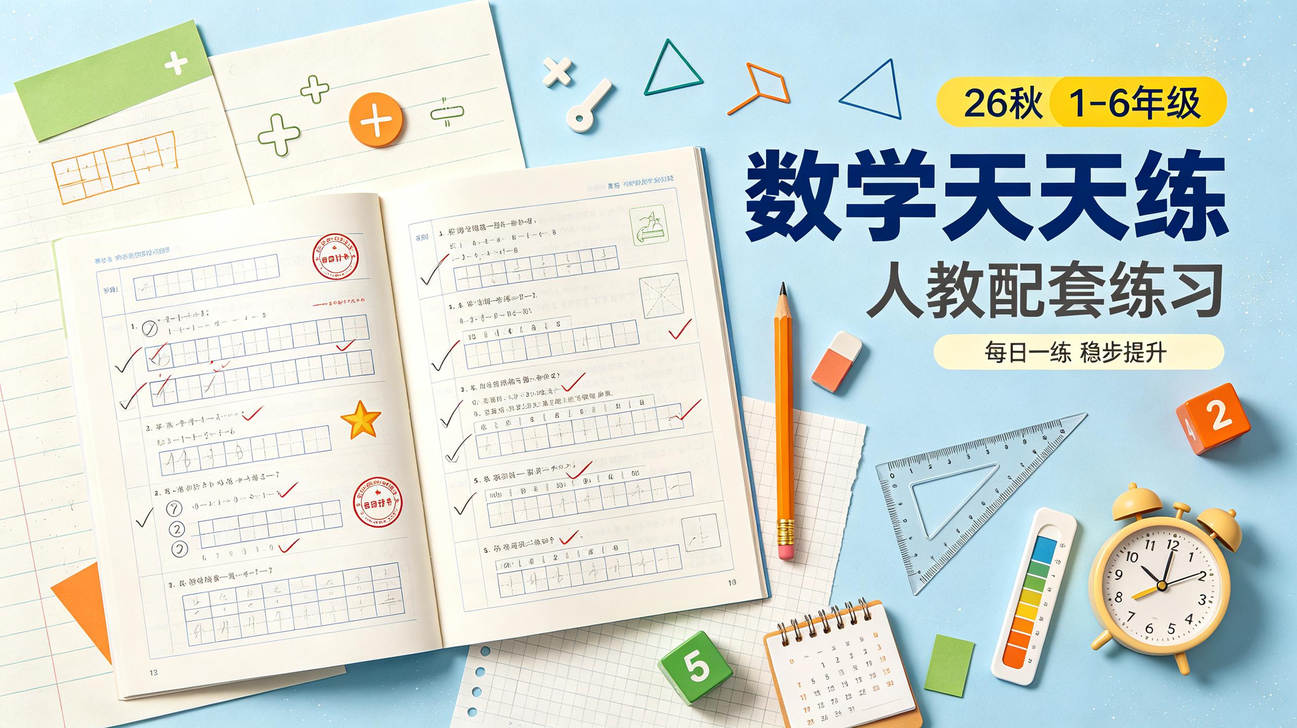 26秋1-6年级数学人教版《53天天练》插图 26秋1-6年级数学人教版《53天天练》