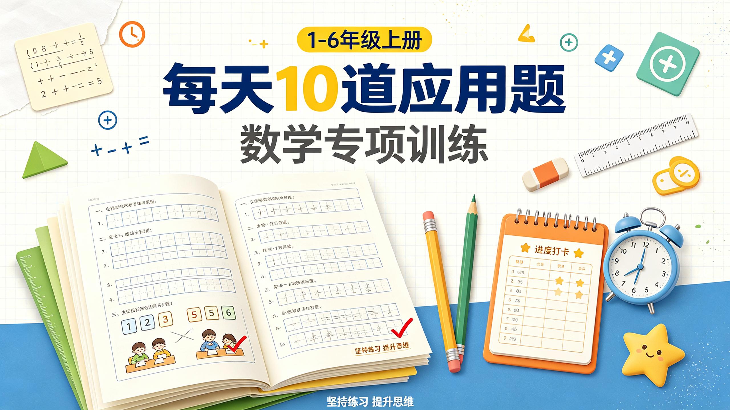 1-6年级上册数学每天10道应用题