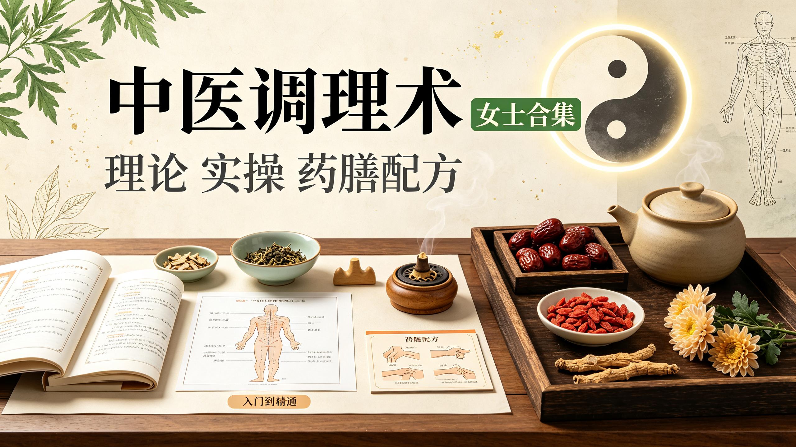 中医调理术(女士合集)理论讲解实操手法药膳配方讲解入门到精通
