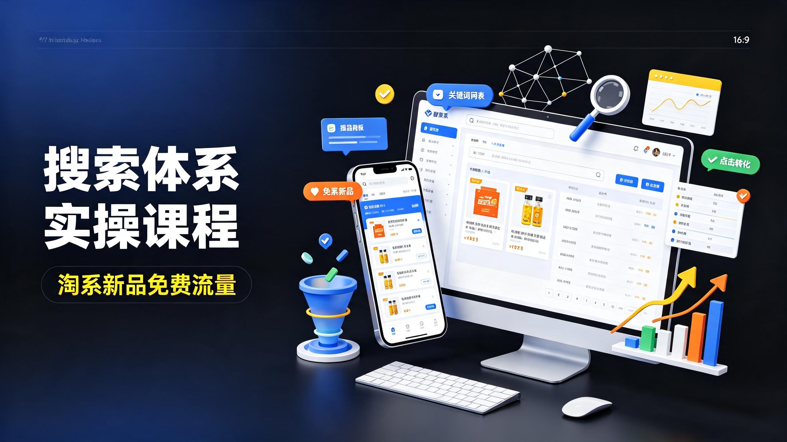 寒冰·搜索体系实操课程,淘系新品快速启动免费搜索流量核心实操体系插图 寒冰·搜索体系实操课程,淘系新品快速启动免费搜索流量核心实操体系