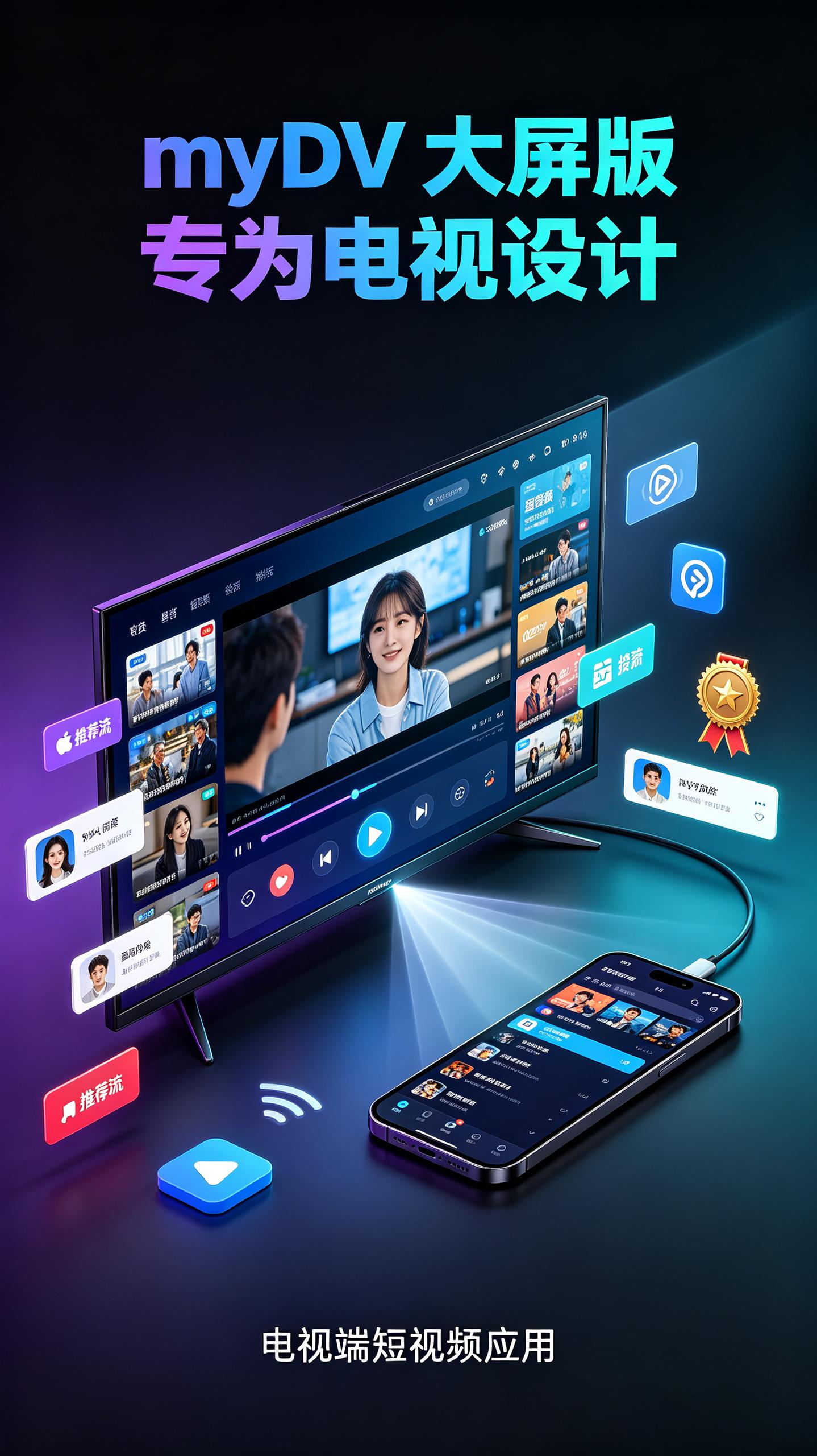 myDV v1.4.27 第三方抖音,专为电视设计的大屏版插图 myDV v1.4.27 第三方抖音,专为电视设计的大屏版